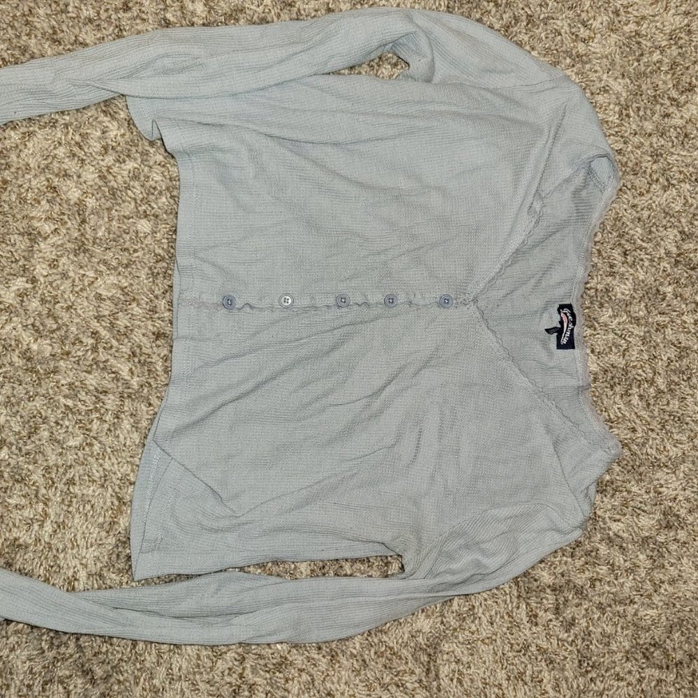 Blue Long Sleeve crop top